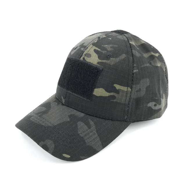 Boné Tático com Velcro 4BATTLE - Cor: Preto Camuflado
